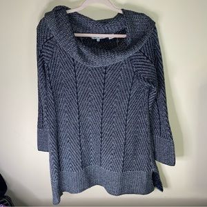 Eight eight eight cowl neck sweater knit 100% cotton black and white Size Large